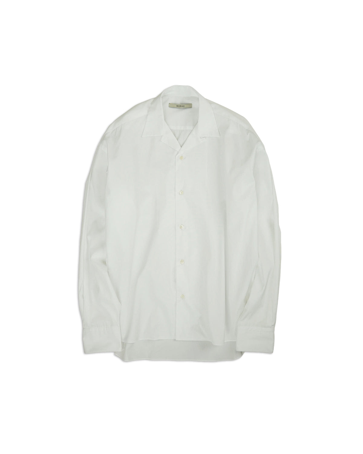 Suvin Giza Cotton Poplin Open-Collar Shirt