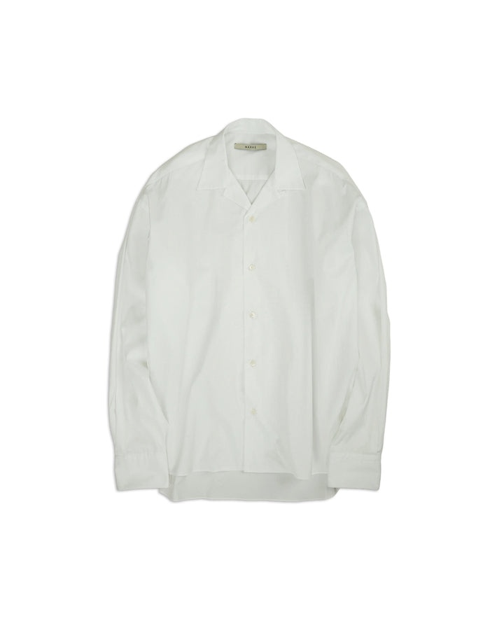 Suvin Giza Cotton Poplin Open-Collar Shirt