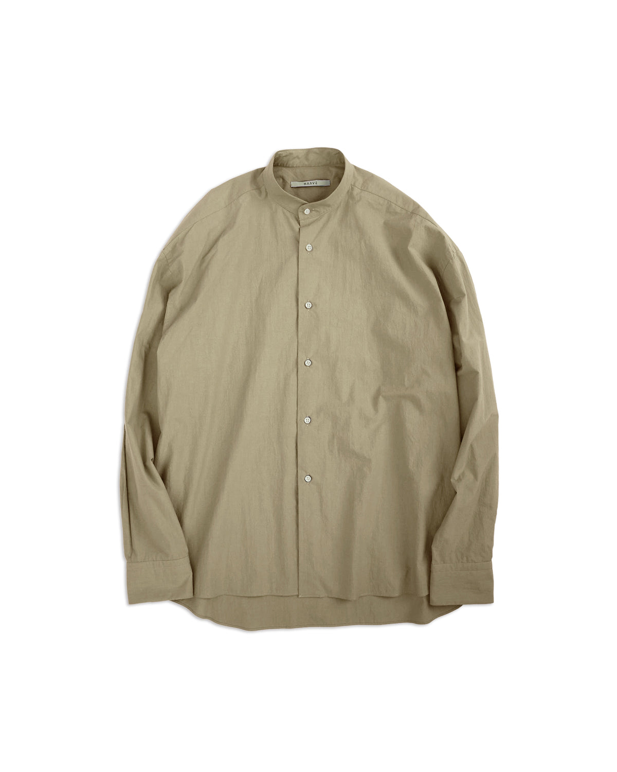 80/1 Cotton Typewriter Band-Collar Shirt