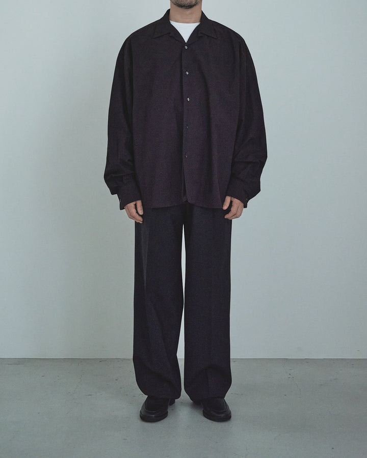 80/1 Cotton Typewriter Open-Collar Shirt