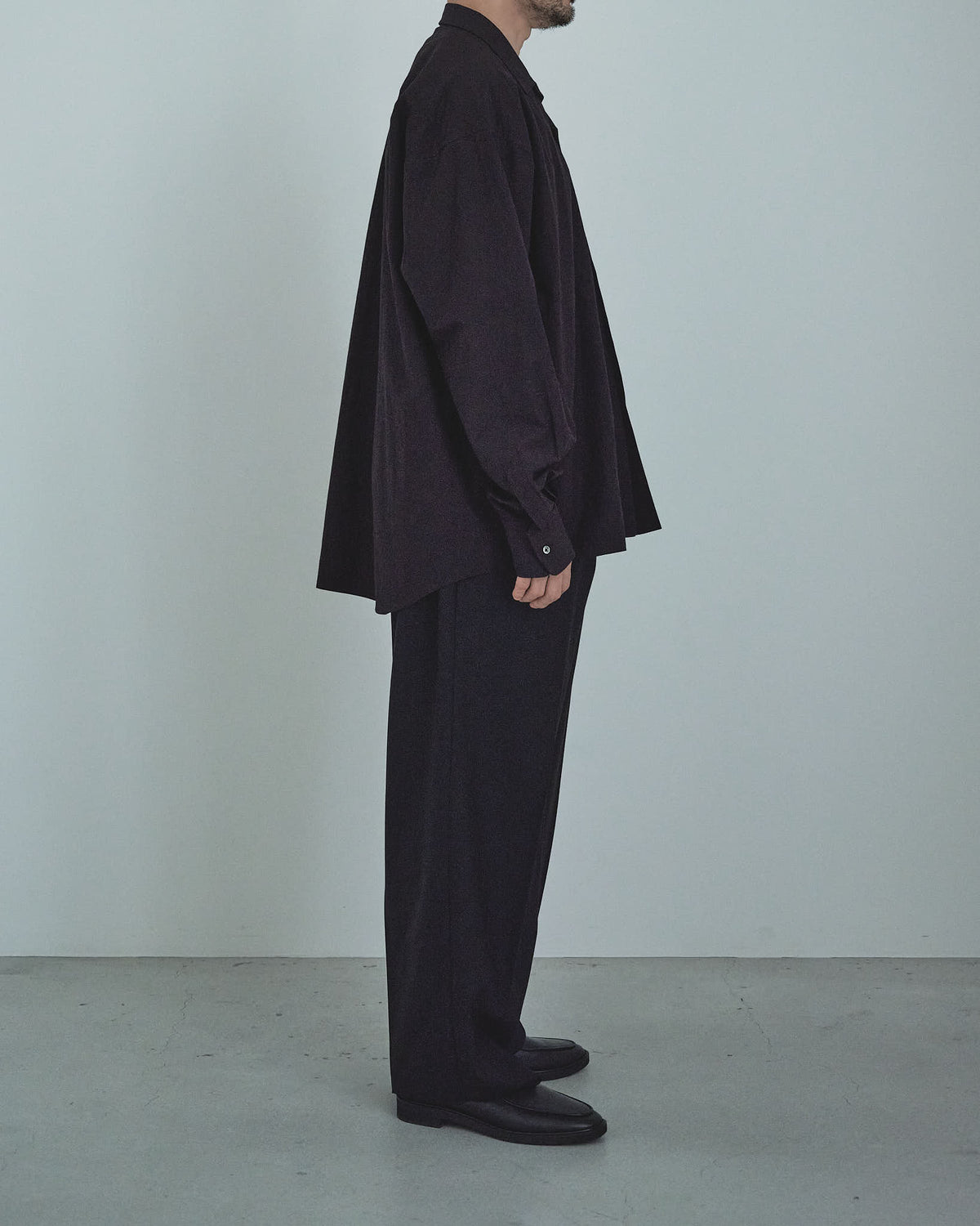 80/1 Cotton Typewriter Open-Collar Shirt